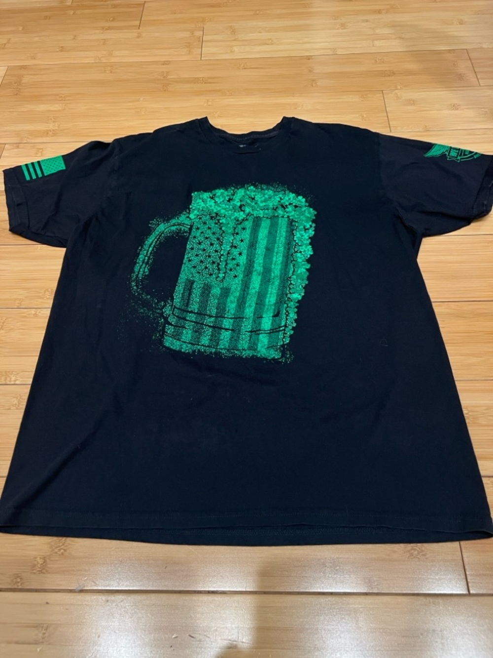 We The People Holsters Black Tee with Green Shamrock Graphic XL